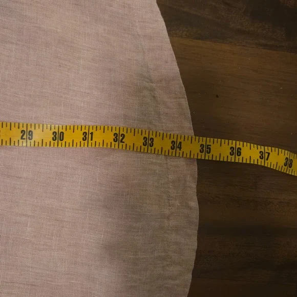 FLAX Linen Tunic Top Womens 1G Dusty Pink Button Down Mandarin Collar 3/4 Sleeve - Picture 7 of 8